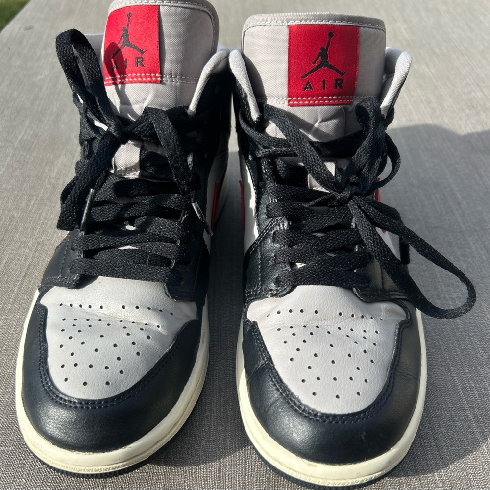 Nike Air Jordan’s 1 Mid Black Gym Red College Grey Sneakers BQ6472-060 Womens 7 - Picture 14 of 16